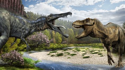 spinosaurus vs t rex|realistic t rex vs spinosaurus.